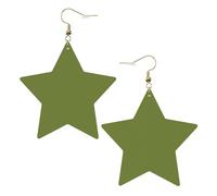 Boucles d'oreilles en cuir blanc tendance pour femme - solide vert foncé imprimé bijoux pendants, pendentifs créoles à la mode légers, One Size, Cuir, Pas de gemme