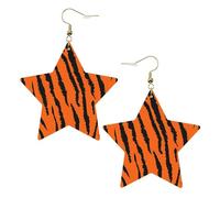 Boucles d'oreilles en cuir blanc tendance pour femme - Tigre orange léopard imprimé bijoux pendants, accessoire de mode léger, taille unique, Cuir