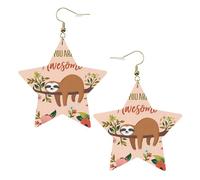 Boucles d'oreilles en cuir blanc tendance pour femme - You Are Awesome Paresseux Imprimés Bijoux Pendentifs Créoles Légères et Tendance, taille unique, Cuir