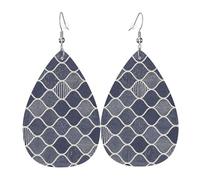 Boucles D'Oreilles En Cuir Bleu Marine Marocain 2Pcs | élégantes et belles les accessoires de costume parfaits Pour remise de diplôme