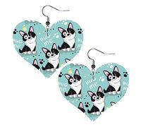 Boucles d'oreilles en cuir Border Collie de chien mignon, femmes filles boucles d'oreilles pendantes simples cadeaux pour elle