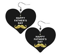 Boucles d'oreilles en cuir cadeau de fête des pères heureux pour les femmes boucle d'oreille goutte pendentif coeur avec crochet cadeaux pour fille adulte