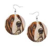 Boucles D'Oreilles En Cuir Chien Basset Hound 2Pcs | élégantes et belles Boucles d'oreilles en cuir légères et tendance Pour remise de diplôme