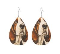 Boucles D'Oreilles En Cuir Chien Basset Hound 2Pcs | élégantes et belles Boucles d'oreilles en cuir légères et tendance Pour Cadeau tendance