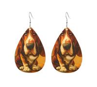 Boucles D'Oreilles En Cuir Chien Basset Hound Amusant 2Pcs | légères et tendance Accessoires de mode balancent Pour Cadeau tendance