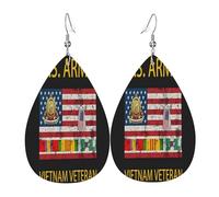 Boucles d'oreilles en cuir, clairement visibles, appartenant au corps des transports américains. Accessoire de mode idéal pour les fêtes, les vacances et le quotidien.