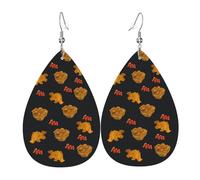 Boucles D'Oreilles En Cuir Cute Dinosaur Chicken Nuggets | Boucles d'oreilles en cuir en forme de larme femme Pour parfaites pour les fêtes Cadeau tendance