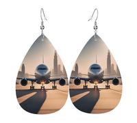 Boucles d'oreilles en cuir d'avion d'atterrissage, accessoires pour femme, adaptées pour un usage quotidien, les trajets et les voyages.