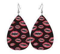 Boucles d'oreilles en cuir de bouche mignonne pour les femmes balancent la boucle d'oreille pendentif avec des cadeaux de crochet pour la fille adulte