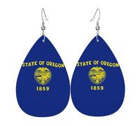 Boucles d'oreilles en cuir de l'Oregon en forme de goutte élégante parfaite pour les femmes et un excellent choix décoratif pour les fêtes et les vacances.