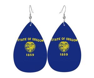 Boucles d'oreilles en cuir de l'Oregon en forme de goutte élégante parfaite pour les femmes et un excellent choix décoratif pour les fêtes et les vacances.