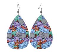 Boucles d'oreilles en cuir de morse de crème glacée de sceau pour les femmes balancent la boucle d'oreille pendentif avec des cadeaux de crochet pour la fille adulte