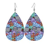 Boucles d'oreilles en cuir de morse de crème glacée de sceau pour les femmes balancent la boucle d'oreille pendentif avec des cadeaux de crochet pour la fille adulte
