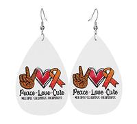 Boucles d'oreilles en cuir de sensibilisation à la sclérose en plaques pour femmes pendantes boucle d'oreille goutte pendentif avec crochet cadeaux pour fille adulte