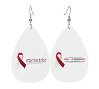 Boucles d'oreilles en cuir de sensibilisation au cancer de la tête et du cou pour les femmes pendantes boucle d'oreille pendentif avec crochet cadeaux pour fille adulte