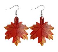 Boucles d'oreilles en cuir de vacances Maple Leater en cuir boucles d'oreilles drôles Drop Pumpkin Thanksgiving Christmas Halloween For Women Girls Holiday Party Gift