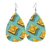 Boucles D'Oreilles En Cuir Délicieuses Tartines Au Beurre Boucles D'Oreilles Double Face Forme De Goutte Accessoires Pour Fille Fêtes Femme
