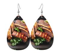 Boucles d'oreilles en cuir doré à motif torréfié - Pour femme, adaptées pour le quotidien, les fêtes, les rendez-vous, etc.