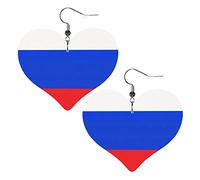 Boucles d'oreilles en cuir drapeau de la russie pour femmes boucles d'oreilles pendentif goutte avec crochet cadeaux pour fille adulte