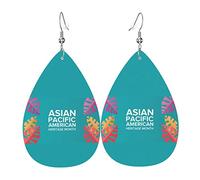 Boucles d'oreilles en cuir du mois du patrimoine des insulaires asiatiques et des îles du Pacifique