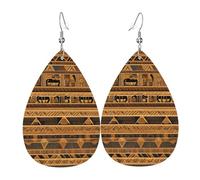 Boucles d'oreilles en cuir égyptien Frescoes, accessoires pour femme, adaptés pour un usage quotidien, les trajets et les voyages.