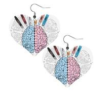 Boucles d'oreilles en cuir en forme de cerveau humain, tendance et polyvalentes, hypoallergéniques, taille unique