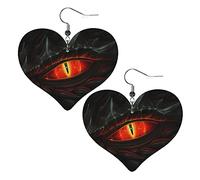 Boucles d'oreilles en cuir en forme de cœur Dragon's Eye Femmes Filles Boucles d'oreilles pendantes simples Cadeaux pour elle