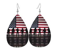 Boucles d'oreilles en cuir en forme de goutte avec drapeau américain - Texture légère et luxueuse - Convient pour un usage quotidien, une fête ou un rendez-vous galant