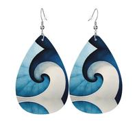 Boucles d'oreilles en cuir en forme de goutte avec motif spirale | Design haut de gamme, boucles d'oreilles légères et luxueuses