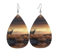 Boucles d'oreilles en cuir en forme de goutte d'animaux solitaires, texture légère et luxueuse, adaptées pour un usage quotidien, une fête, un rendez-vous galant, taille unique, Simili cuir
