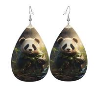 Boucles d'oreilles en cuir en forme de goutte de panda, décoration de vêtements, adaptées pour les fêtes, les vacances et la vie quotidienne