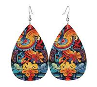 Boucles d'oreilles en cuir en forme de goutte d'eau pour femme, boucles d'oreilles pendantes légères mexicaines, bijoux tendance, cadeaux pour femmes