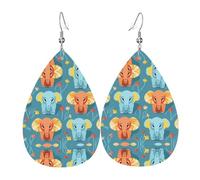 Boucles d'oreilles en cuir en forme de goutte d'éléphant - Texture légère et luxueuse - Convient pour un usage quotidien, une fête, un rendez-vous galant, taille unique, Simili cuir
