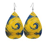 Boucles d'oreilles en cuir en forme de goutte - Design haut de gamme - Boucles d'oreilles légères et luxueuses