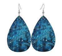 Boucles d'oreilles en cuir en forme de goutte pour femme, notes de musique bleues, boucles d'oreilles pendantes légères, bijoux tendance, cadeaux pour femmes