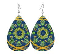 Boucles d'oreilles en cuir en forme de goutte Yin Yang Totem - Texture légère et luxueuse, adaptées pour un usage quotidien, une fête, un rendez-vous galant, taille unique, Simili cuir