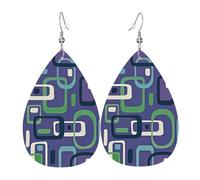 Boucles D'Oreilles En Cuir En Forme De Larme 80S 70S 60S Retro Mid Century Modern Partten Boucles D'Oreilles En Cuir Élégantes Et Belles Pour Parfaites Pour Les Fêtes Remise De Diplôme