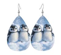 Boucles D'Oreilles En Cuir En Forme De Larme A Pair Of Little Penguins Pattern Les Accessoires De Costume Balancent Pour Parfaites Pour Les Fêtes À Porter Au Quotidien