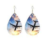 Boucles D'Oreilles En Cuir En Forme De Larme Airplane Accessoires De Mode Légères Et Tendance Pour Parfaites Pour Les Fêtes Cadeau Tendance