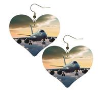 Boucles D'Oreilles En Cuir En Forme De Larme Airplane Heart Élégantes Et Belles Accessoires De Mode Pour Femme Pour À Porter Au Quotidien Cadeau Tendance
