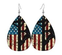 Boucles D'Oreilles En Cuir En Forme De Larme American Flag Electric Cable Lineman Pour Femme Accessoires De Mode Balancent Pour À Porter Au Quotidien Parfaites Pour Les Fêtes