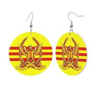 Boucles D'Oreilles En Cuir En Forme De Larme Armée Sud-Vietnamienne Balancent Accessoires De Mode Pour Parfaites Pour Les Fêtes Cadeau Tendance