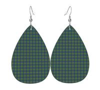 Boucles D'Oreilles En Cuir En Forme De Larme Ayrshire Scotland District Tartan Élégantes Et Belles Bijoux Légers En Forme De Larme Légères Et Tendance Pour À Porter Au Quotidien Dames Filles