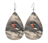 Boucles D'Oreilles En Cuir En Forme De Larme Barn Swallow In Graphite Parfaits Bijoux Légers En Forme De Larme Élégantes Et Belles Pour Remise De Diplôme Cadeau Tendance