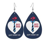 Boucles D'Oreilles En Cuir En Forme De Larme Best Dad Ever Happy Father Day Balancent Les Accessoires De Costume Parfaits Pour Remise De Diplôme À Porter Au Quotidien
