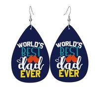 Boucles D'Oreilles En Cuir En Forme De Larme Best Dad Ever Happy Father Day Élégantes Et Belles Les Accessoires De Costume Parfaits Pour À Porter Au Quotidien Parfaites Pour Les Fêtes