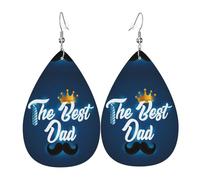 Boucles D'Oreilles En Cuir En Forme De Larme Best Dad Ever Happy Father Day Parfaits Les Accessoires De Costume Légères Et Tendance Pour Remise De Diplôme Parfaites Pour Les Fêtes