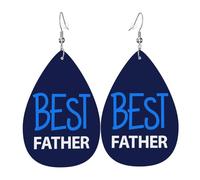 Boucles D'Oreilles En Cuir En Forme De Larme Best Dad Ever Happy Father Day Pour Femme Bijoux Légers En Forme De Larme Légères Et Tendance Pour Cadeau Tendance Remise De Diplôme