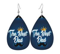 Boucles D'Oreilles En Cuir En Forme De Larme Best Dad Ever Happy Father Day Pour Femme Les Accessoires De Costume Balancent Pour À Porter Au Quotidien Remise De Diplôme