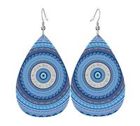 Boucles D'Oreilles En Cuir En Forme De Larme Blue Greek Matiasma Evil Eye Accessoires De Mode Élégantes Et Belles Pour Pour Dames Filles Parfaites Pour Les Fêtes